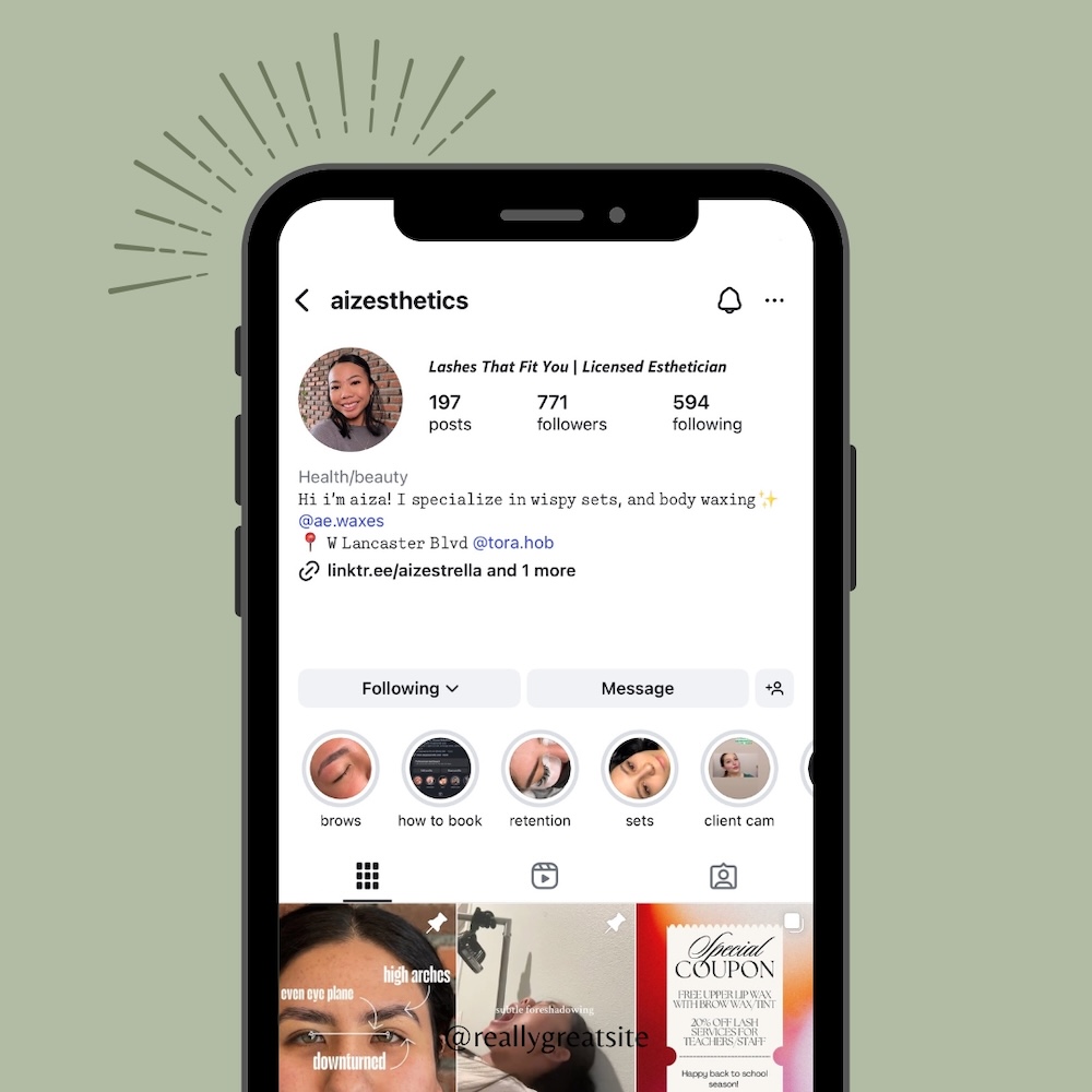 Phone with aizesthetics instagram